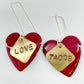 Earrings - Red LOVE TACOS Heart - Enamel on Copper with Brass