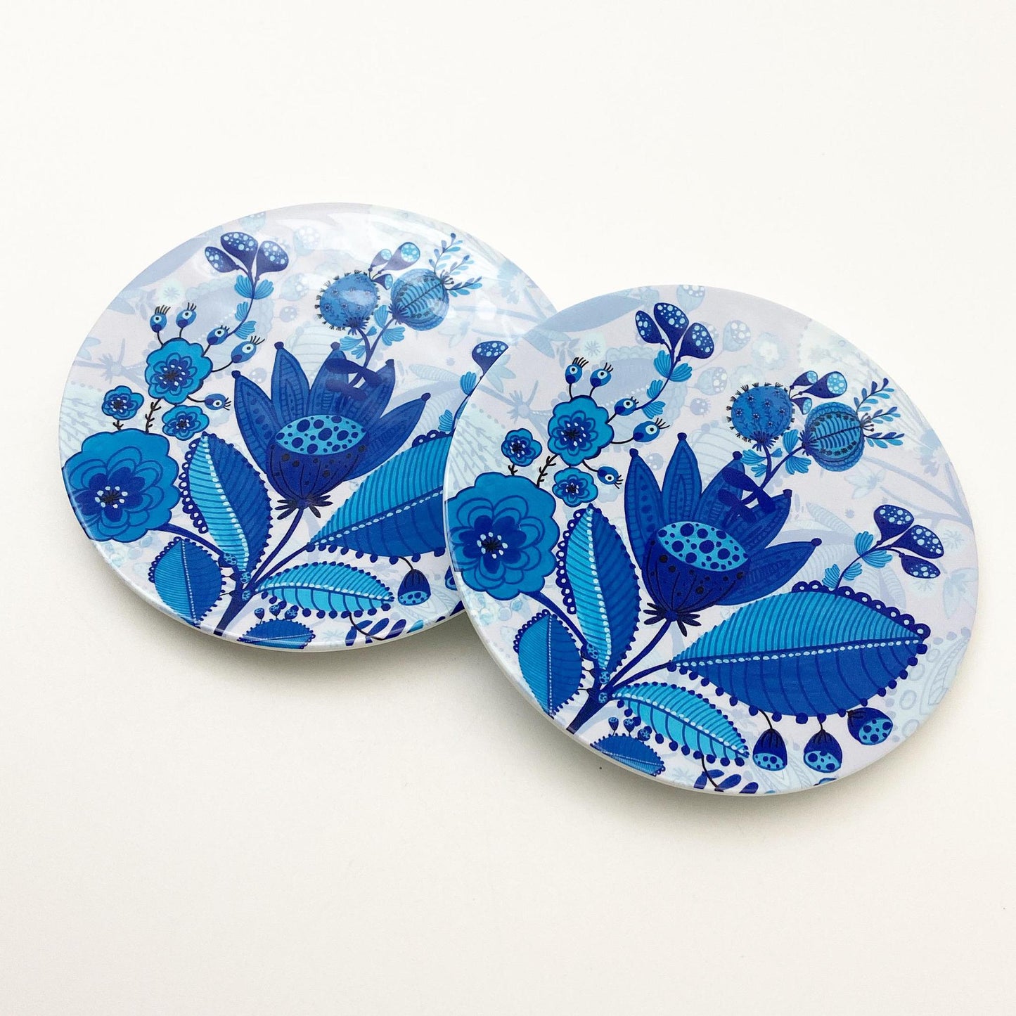 Tidbit Tray - Melamine "Enamelware" - Blue Floral