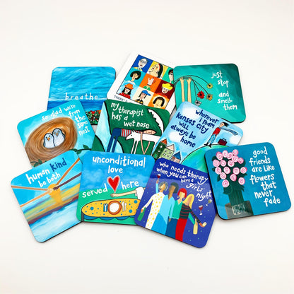 Coaster - "Good Friends Are Like Flowers That Never Fade" - Cork Backed