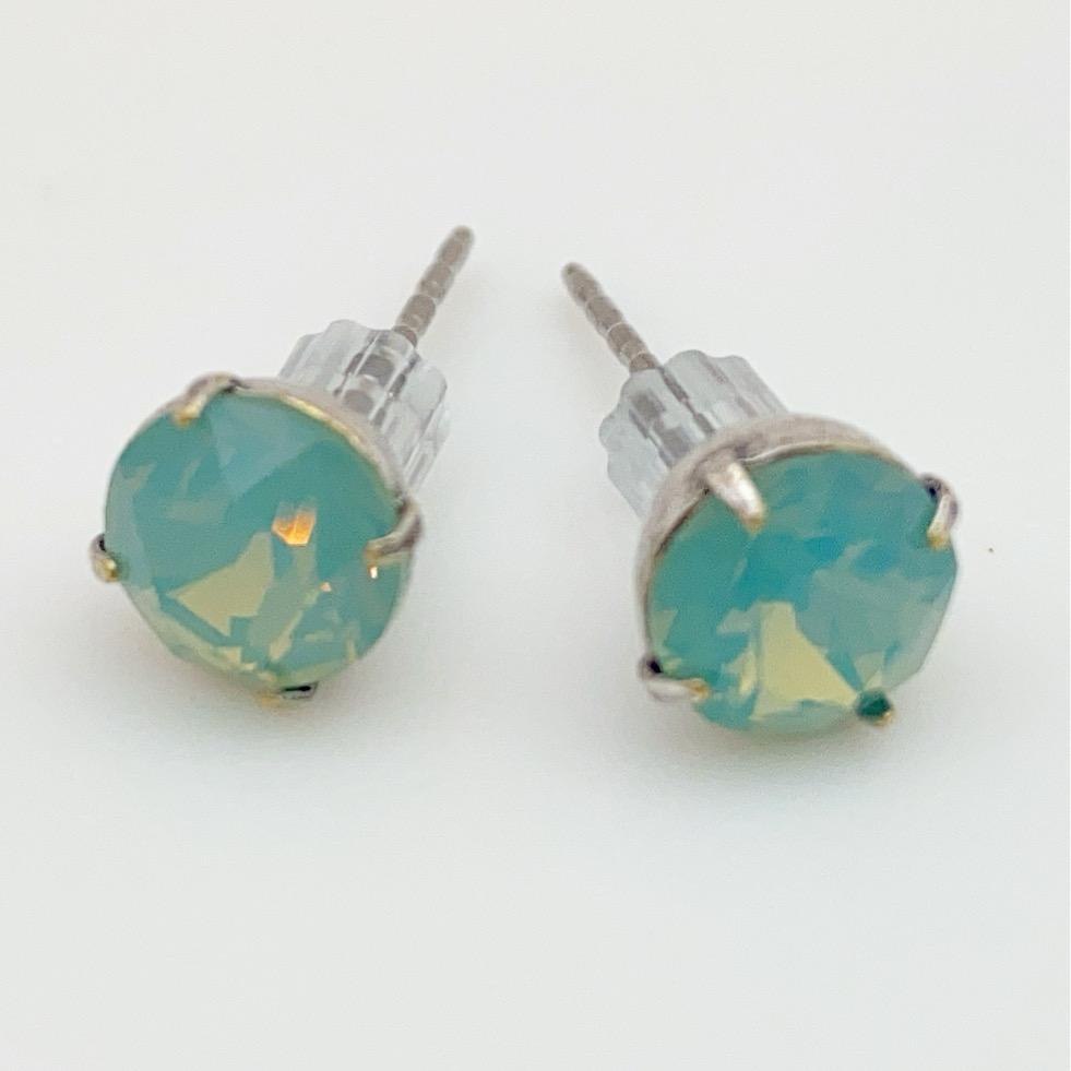 Stud Earrings - Real Crystals in Sterling Silver Bezel