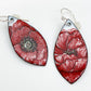 Earrings - Big Red Poppies - Close-Ups - Enamel on Copper