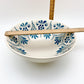 Bowl - Glazed Ceramic - Blue Garland Pattern