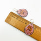 Earrings - Flower Crown Foxes on Pink Teardrops - Enamel on Copper