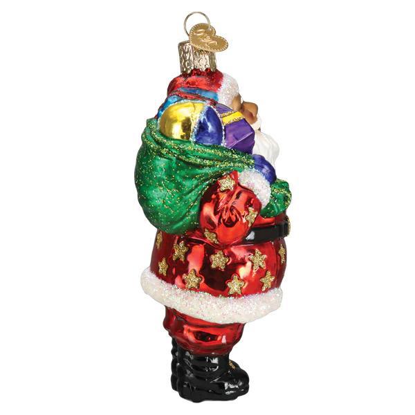 Ornament - Blown Glass - Jolly African American Santa