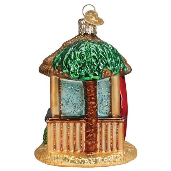Ornament - Blown Glass - Tiki Hut
