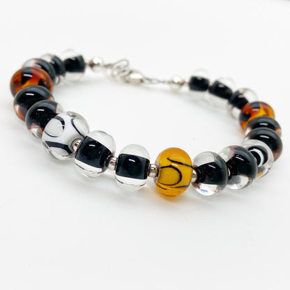 Bracelet - Glass Pearl - Animal Print
