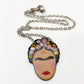 Necklace - Frida with Lavendar, Yellow, White - Enamel on Copper