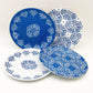 Plate - Melamine "Paper Plate" - Blue with White Tile