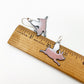 Earrings - Pink Flying Pigs with White Wings #3 - Enamel on Copper