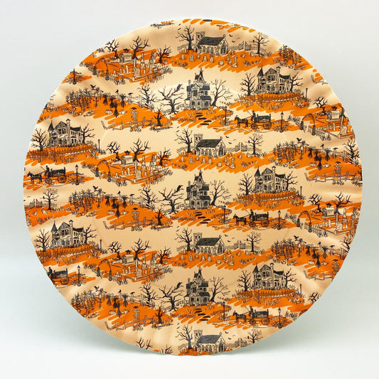 Platter - Melamine "Paper Plate" - Haunted House Toile
