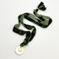 Necklace - Life Balance in Silver and Gold - Medallions on Green Silk Velvet