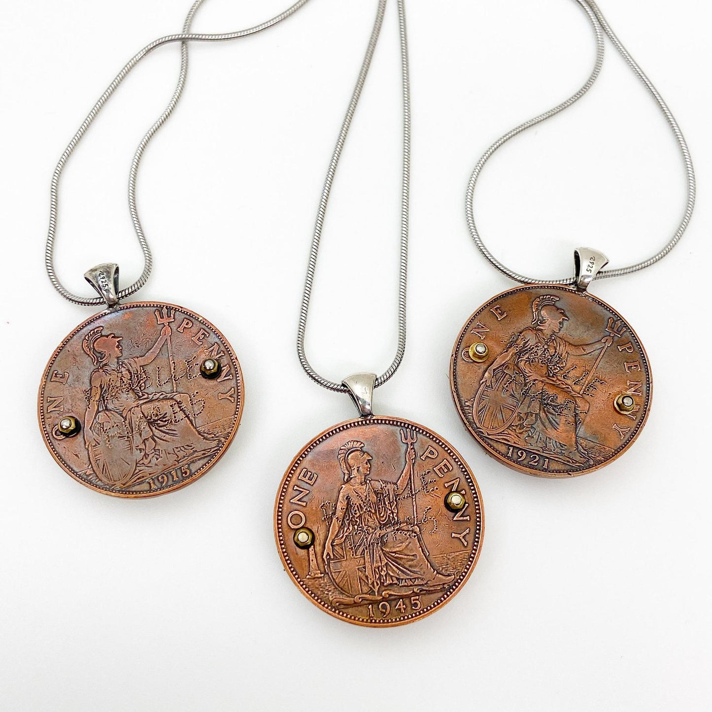 Necklace - Goofy Dog - Enamel on Copper & Coin