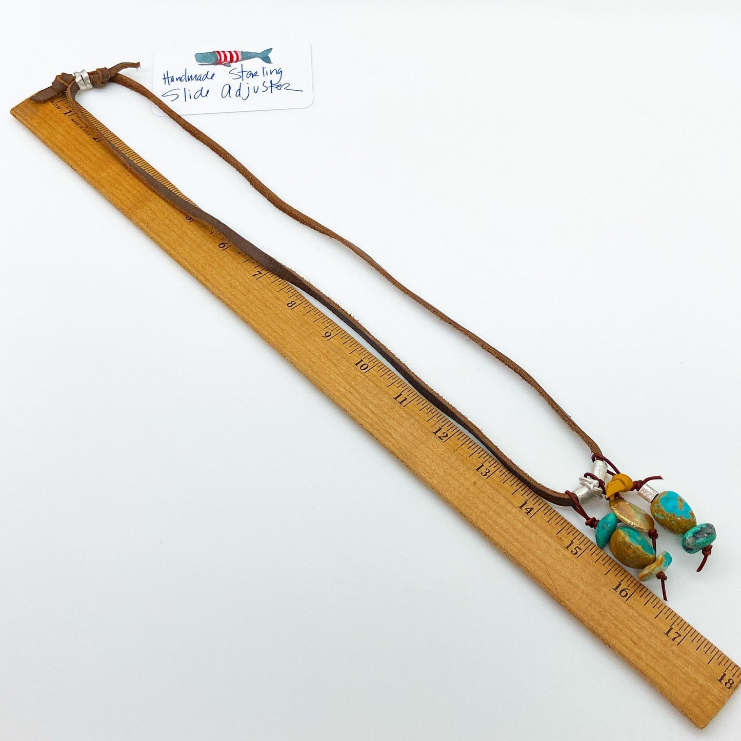 Necklace - Leather/Pearl/Sterling/Turquoise