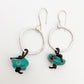 Earrings - Hoops with Corded Turquoise Bead - Sterling Originals
