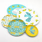 Coaster/Tidbit Tray - Melamine "Paper Plate" - Bird on Yellow