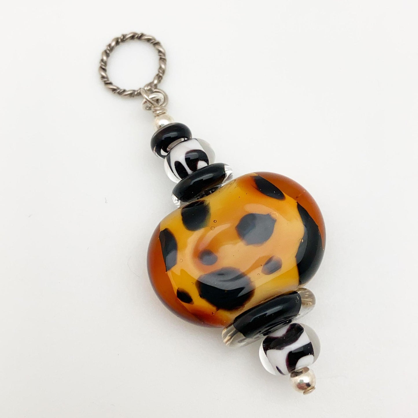 Pendant - Flat and Multicolored - Handmade Glass Beads
